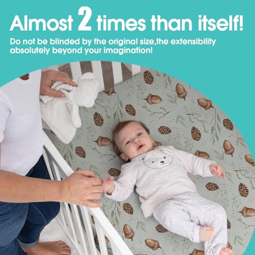 Image of BROLEX Baby Fitted Crib Sheets: Kid Crib Sheets - Set of 2 for Toddler Standard Size Crib Mattress for Boys and Girls - Jersey Knit Crib Bed Sheets Bunny Nuts