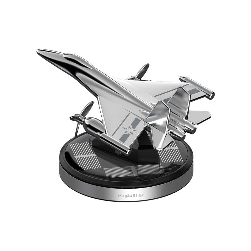 Image of MEGADALLAR Solar Powered Jet Air Freshener for Car Interior Dashboard, Accessories, Aroma Diffuser (Silver), Oil, Pack of 1