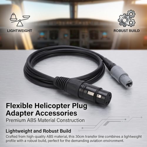 Adaptador para audífonos de aviación con conector hembra 6pin a 5pin XLR miniatura 4