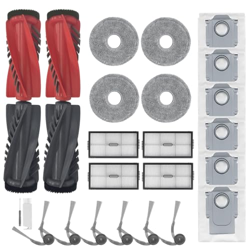 Image of Saros 10R Accessories Kit Replacement Compatible with Roborock Saros 10R /Saros 20 /Qrevo CurvX Robot Vacuum, 2 Pairs Main Brush, 4 Mop Pads, 6 Side Brushes, 4 HEPA Filters,6 Dust Bag, 1 Cleaning Tool