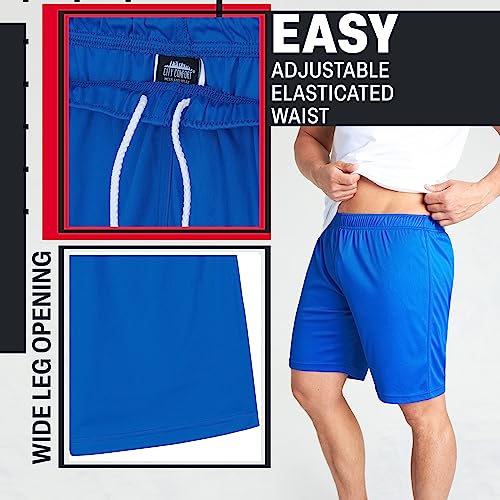 CityComfort Mens Shorts Lightweight Breathable Drawstring Waist Running Shorts for Gym Sports Activewear Casual Summer (Blue, M) - Image 4