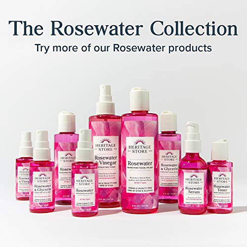 Heritage Store Rosewater & Rosewater Serum Bundle | Clean Hydration For Fresh, Glowing Skin | 8Oz, 2Oz #TOP6