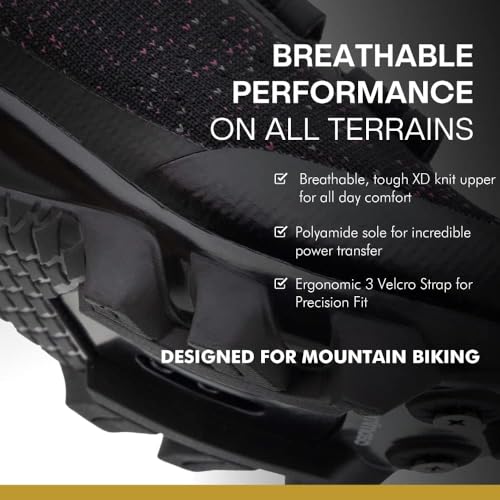 Tommaso Women's SPD Cycling Shoes – for Mountain Biking and Outdoor Walkable Comfort – Compatible with SPD Cleats – Pre-Installed Cleats Included4