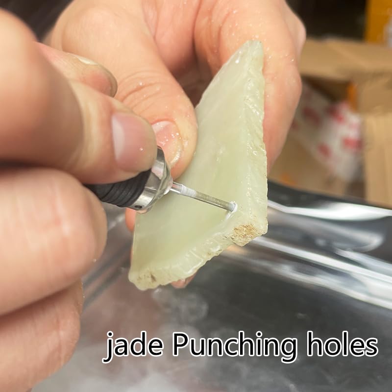 Jade Drill bit, Ceramic Tile Hollow Repair Drill bit, Emery Drill Tool, Rotary Tool Shape Diamond Drill Bits Rotary Diamond Burr Set Punch Drill bit Tool, 8-piece Set