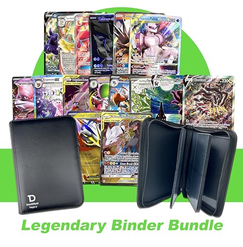 Pokémon Compatible Beginner Collector Lot with 5 Legendary Ultra Rare Cards Bundle - with Dan123yal Binder Included