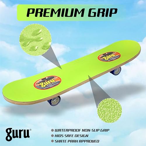 Image of GURU Skateboard, Wooden Non-Slip Skateboard for Kids, Adult, Casterboard /Skate Board /Hoverboard /Longboard for Beginners, Learners, Training Purpose for All Age Group