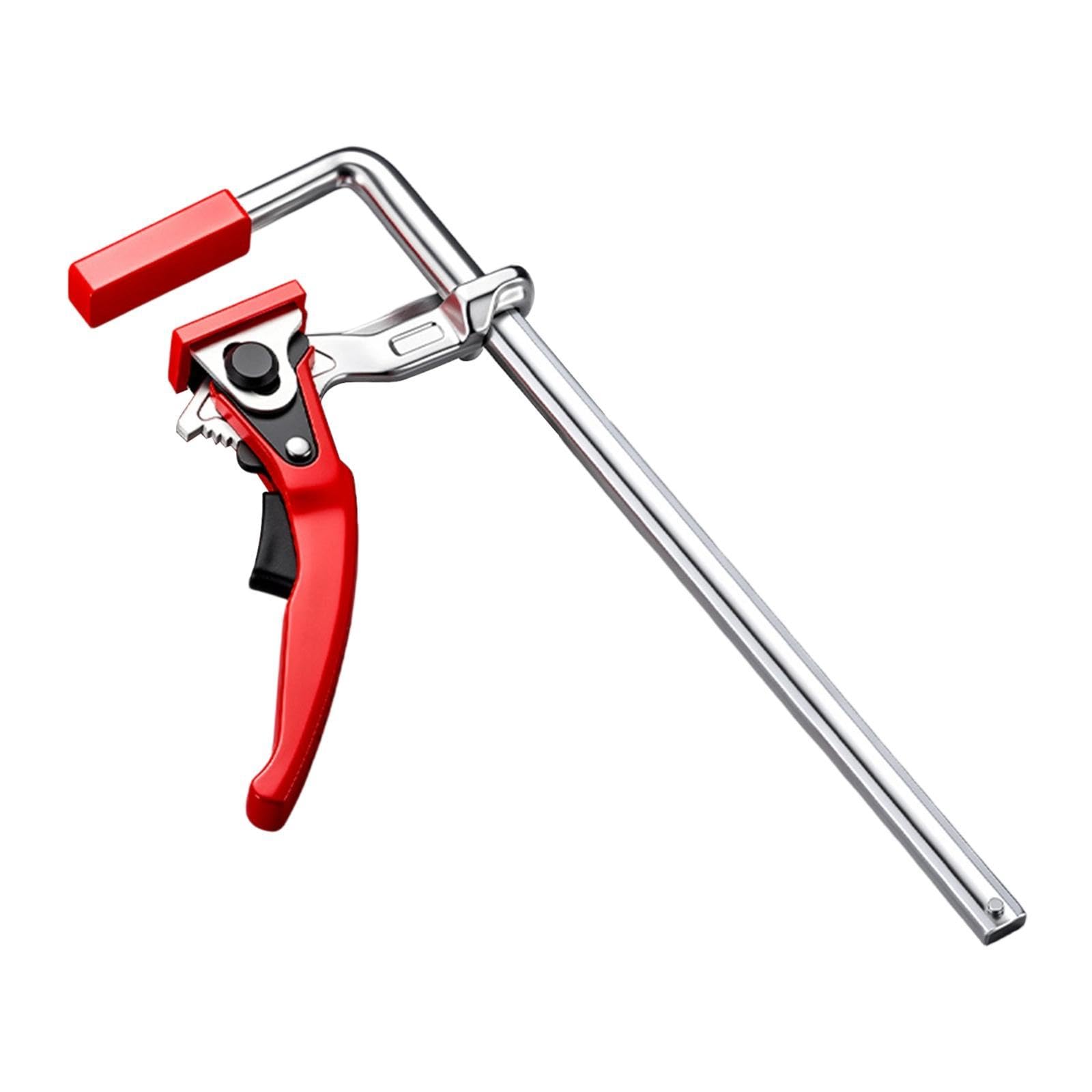 Morsetto a Cricchetto Serraggio Forte Guida Binario Morsetto Regolabile Azione Veloce Materiale Resistente Adatto per Carpentieri Artigiani, Lunghezza 35 Cm