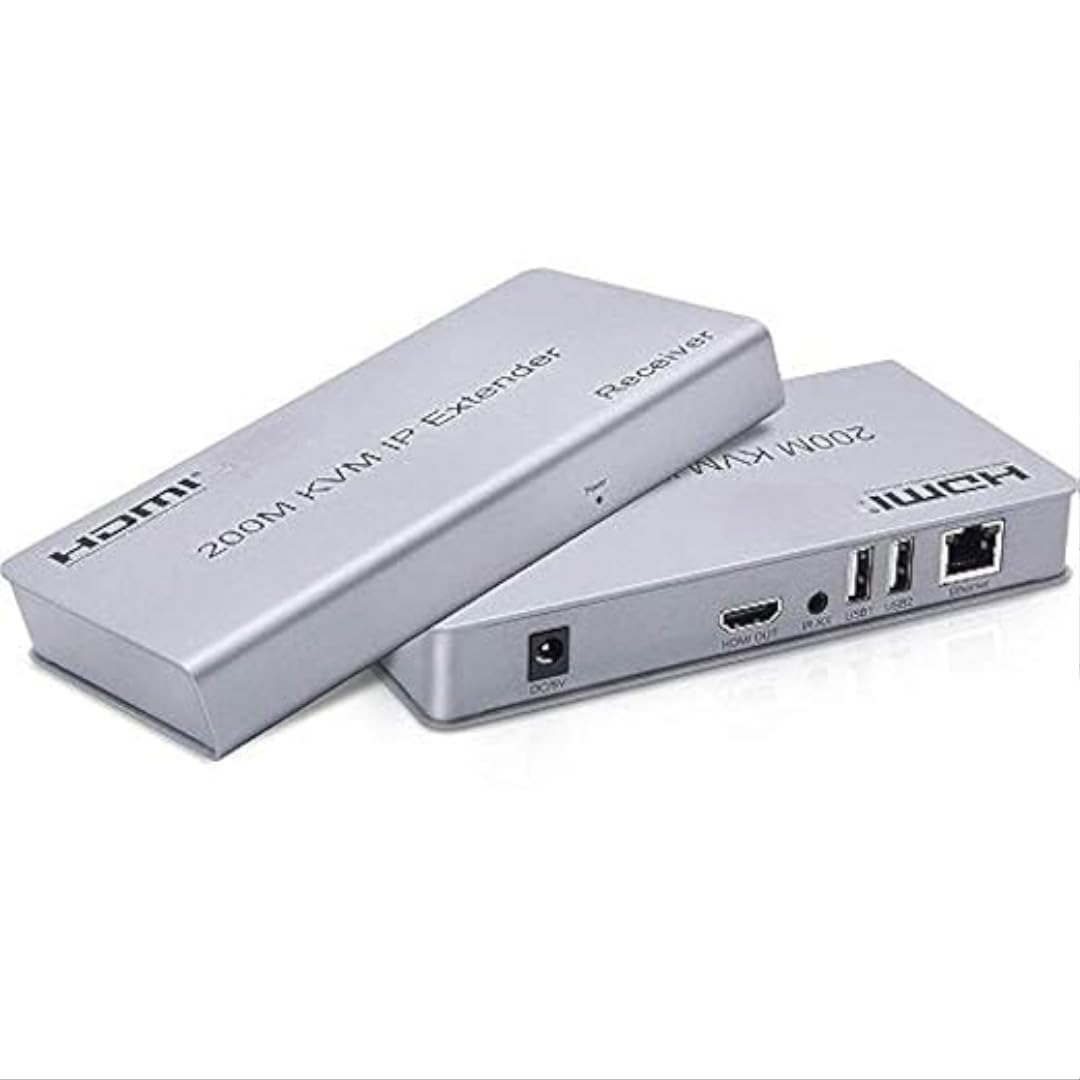 HDMI Extender 200m HDMI to RJ45 Extender KVM Over Ethernet LAN IP Signal IR Control 1080P@60Hz HDTV Resolution for PC, HDTV KVM with Wide IR (200M)-image-19