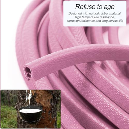 Image of Osilly Car Door Edge Guards, 16Ft Rubber Seal Car Door Edge Trim, U Shape Door Edge Protector Guard, Aluminum Weather Proofing Automotive Door Edge Molding Protection for Most Car (Pink)