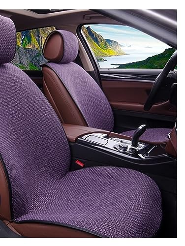 Housse de siège de voiture en lin respirant violet pour auto, SUV et camion