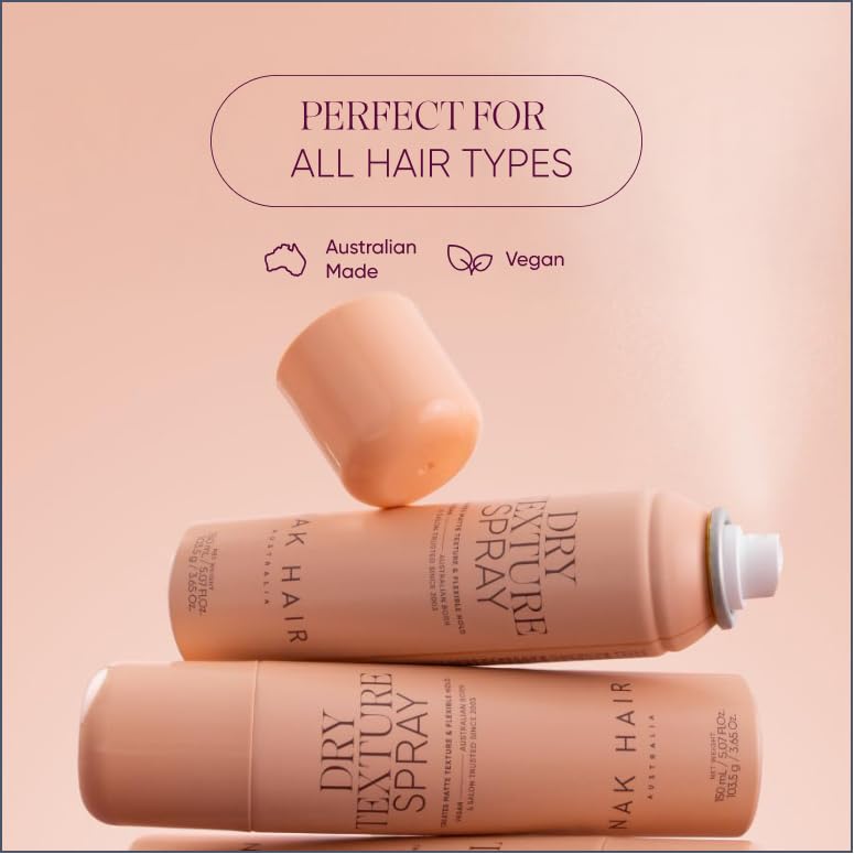 NAK Signature Dry Texture Spray 150ml - Professional Volumizing Hair Spray for Matte Texture & Flexible Hold with Rice Powder Technology