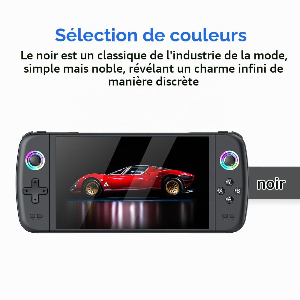 Console de jeu portable M27 - 128 Go de mémoire interne avec 30 000 jeux - Système Linux - Écran IPS de 7" - Mini console d'arcade portable - Format de poche - Édition HD (gris, 128 g)