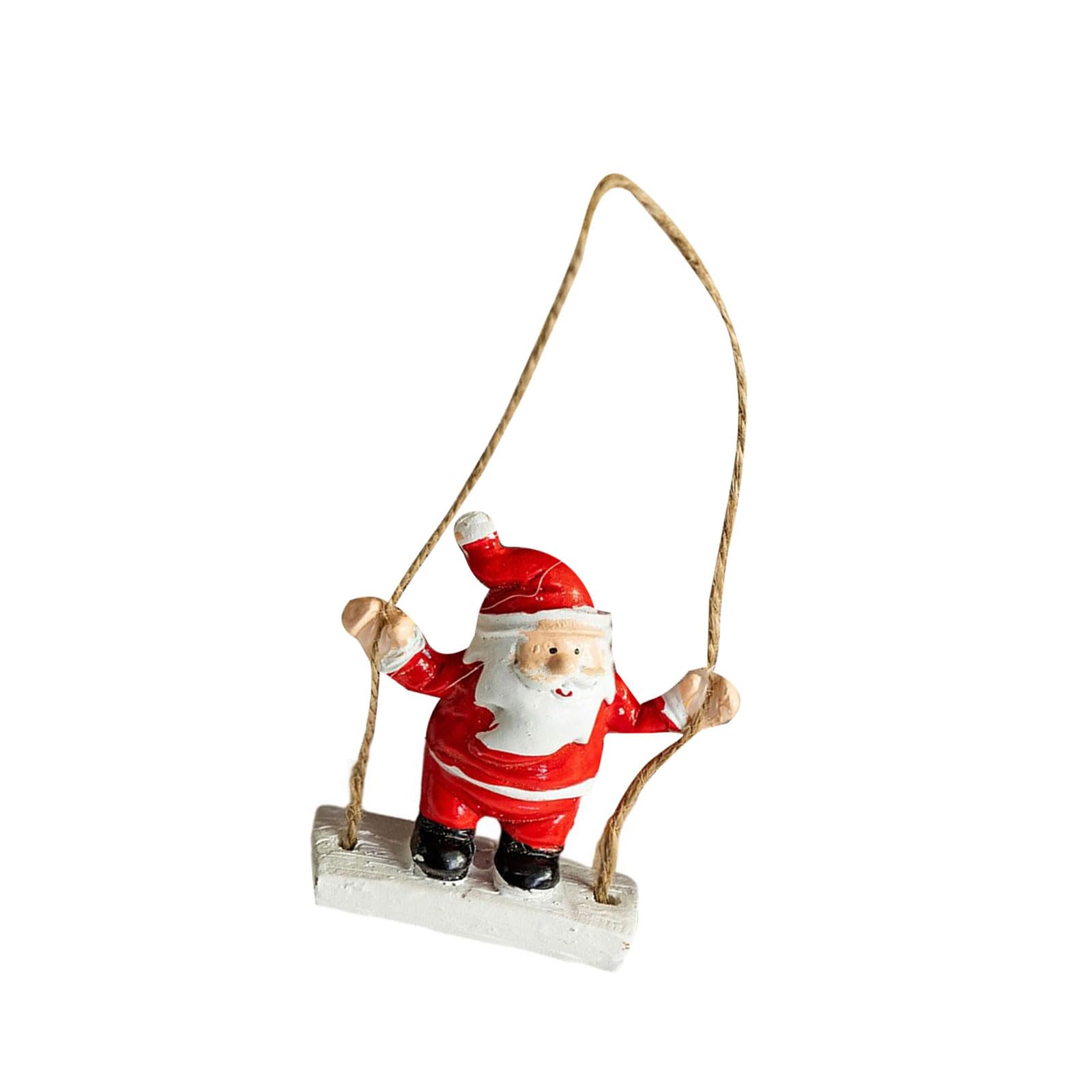 Zbiianxer B Handcrafted Santa Reindeer Ornament Sturdy Resin Christmas Decoration Easy Hanging For Tree Homes Festival Gift User Friendly Christmas Hanging Decors