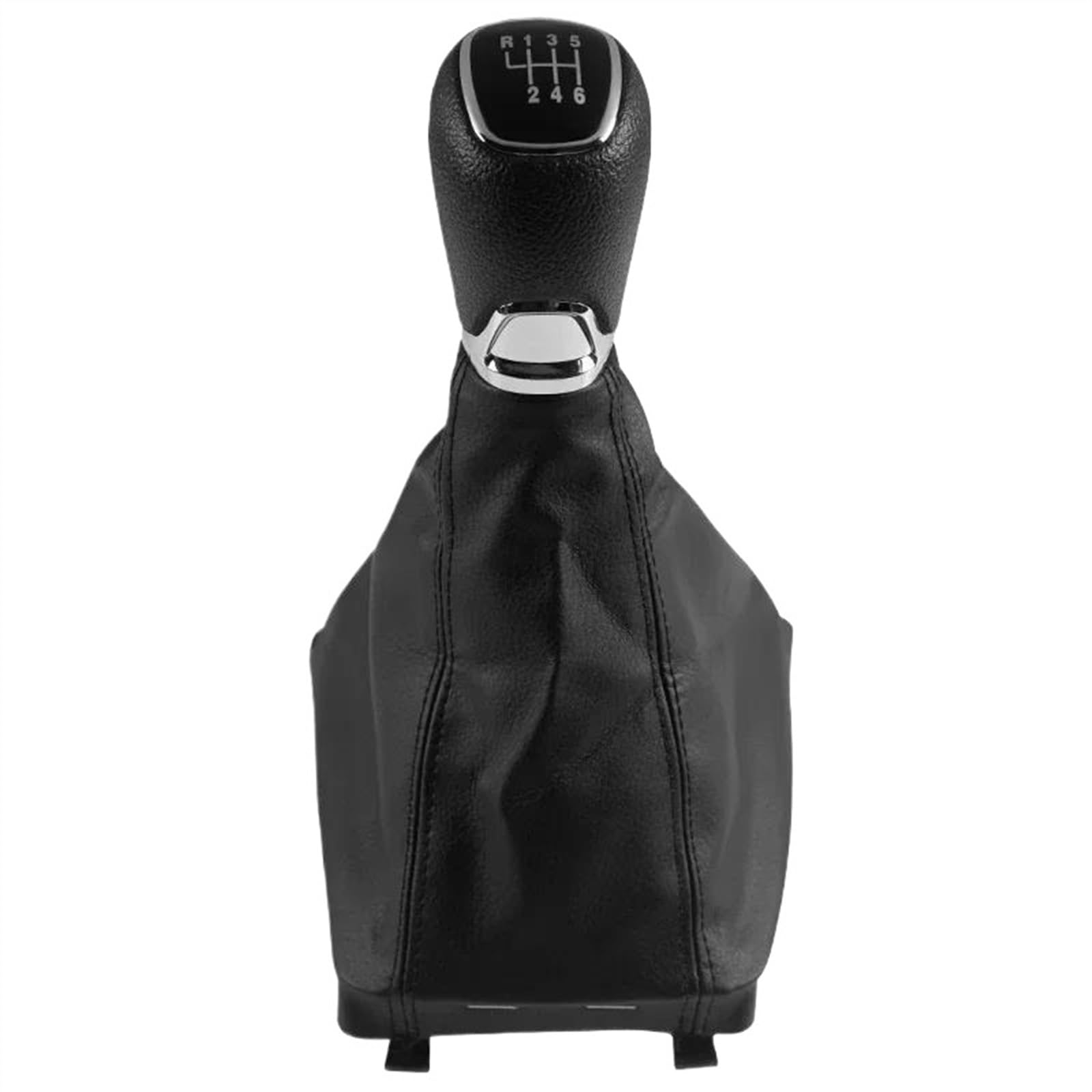 LTQSIV for Skoda for Octavia A7 Mk3 2014 2015 2016 2017 5 6 Speed Leather Car Gear Shift Knob Giator Boot Cover Lever Stick Handball(ABS 6 Speed)