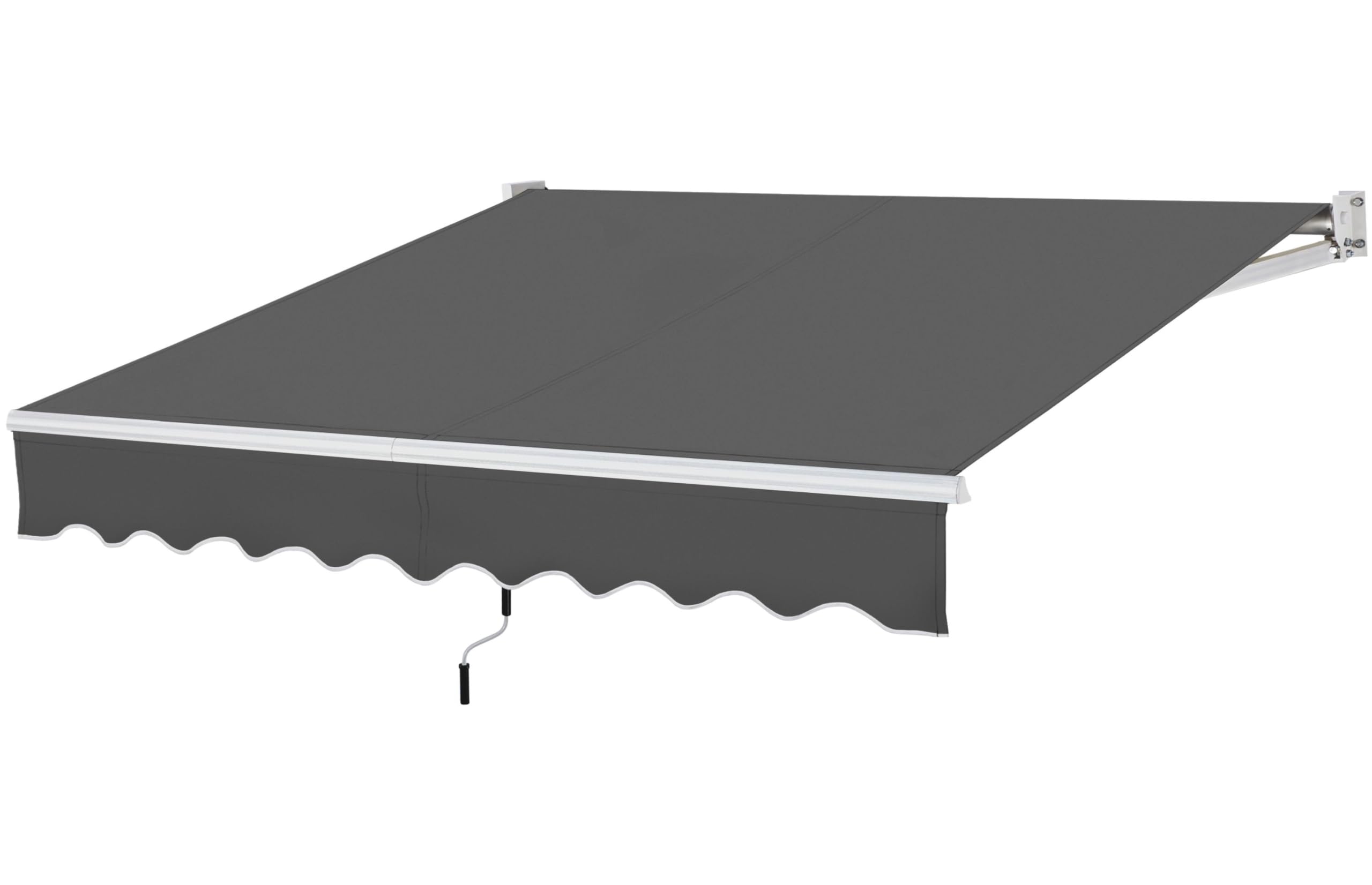 Abician Auvent Rétractable de Contrôle Manuel, Store Banne de Balcon 250 x 200 cm pour Terrasse, Patio, Café, Porche, Restaurant Gris foncé