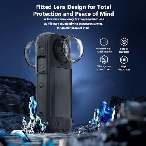 Protector de lente para Insta360 X4, cubierta protectora removible de policarbonato para lente (1 juego - 2 piezas) miniatura 4