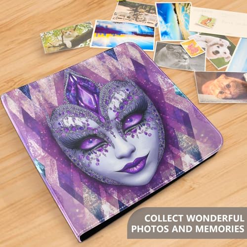 Álbum de Fotos Autoadhesivo DIY Scrapbook Álbum Mardi Gras Máscara de Carnaval Encuadernador de 3 Anillos Libro de Fotos 40 Páginas 8x10 para Recuerdos miniatura 5