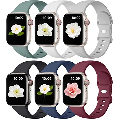 Maledan 6-Pack Sport Bands for Apple Watch 38–49mm