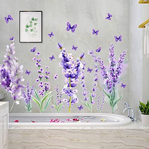 Vinilos decorativos lavanda morada removibles 24x12 pulg miniatura 6