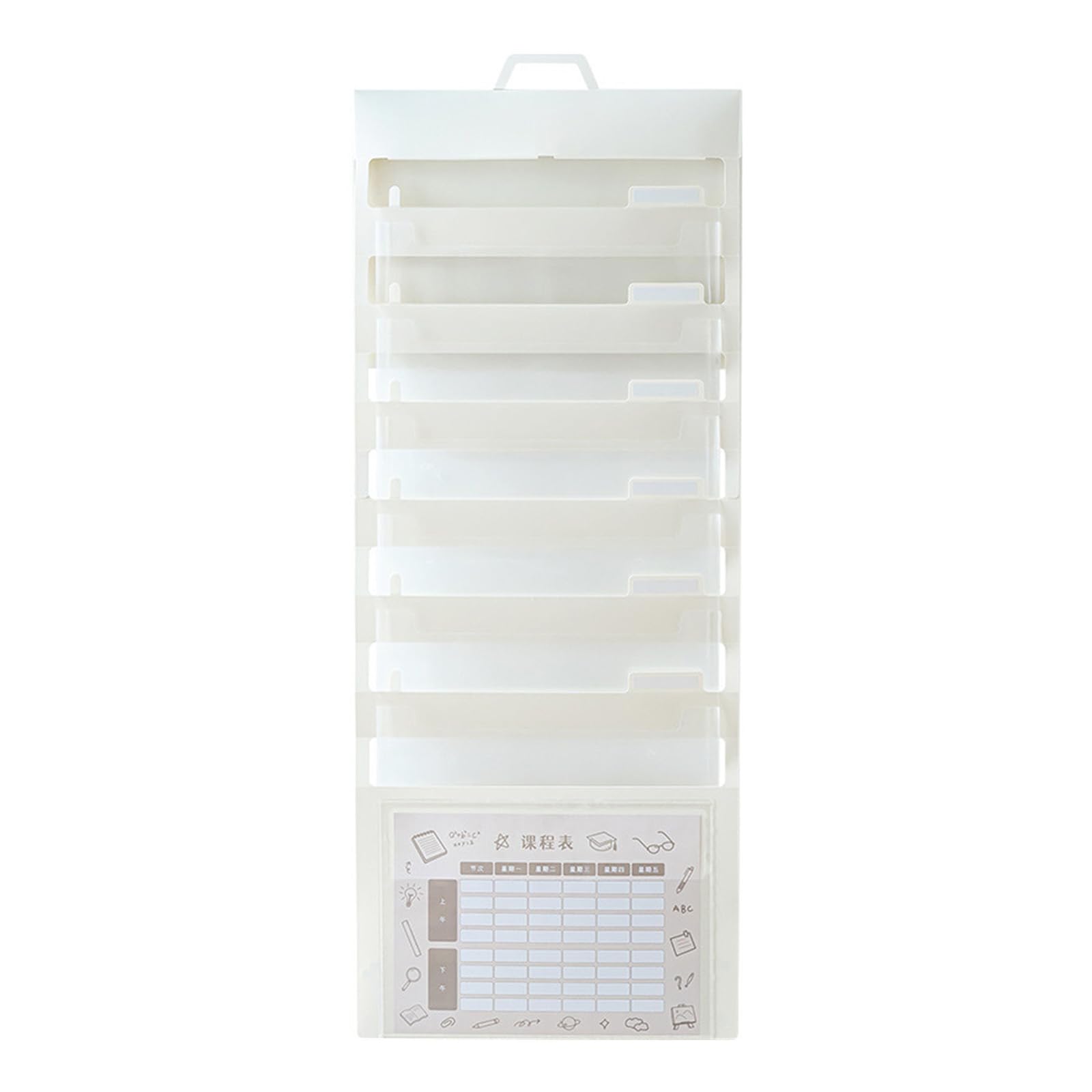 Hancle White Wall Hanging Document Organizers Expanding Folder With Handle 6 Pocket Document Folder For File Paper Documents Receipts Receipt Organizers