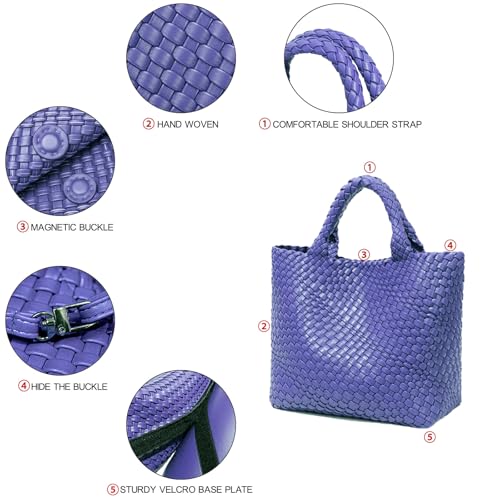 Image of JINMANXUE Fashion Woven Bag Shopper Bag Travel Handbags and Purses Women Tote Bag Large Capacity Shoulder Bags