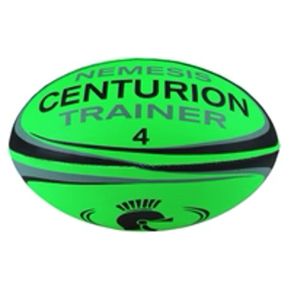 CENTURION Neon Green Nemesis Training Rugby Ball, Size 4