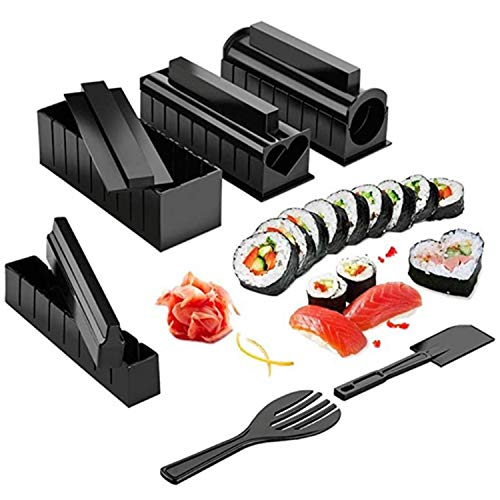 Ured Professional DIY Sushi Maker Kit, Premium 10pcs Diy Sushi Set Sushi Maker, Upgrade Sushi Roller Rice Mold Easy To Use, Graceful Can Make 8 Kinds Of Sushi Patterns