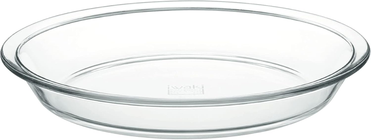 Iwaki BC209 Heat-resistant Glass Pie Plate, Outer Diameter 9.8 x Height 1.5 inches (25 x 3.8 cm), Large Size