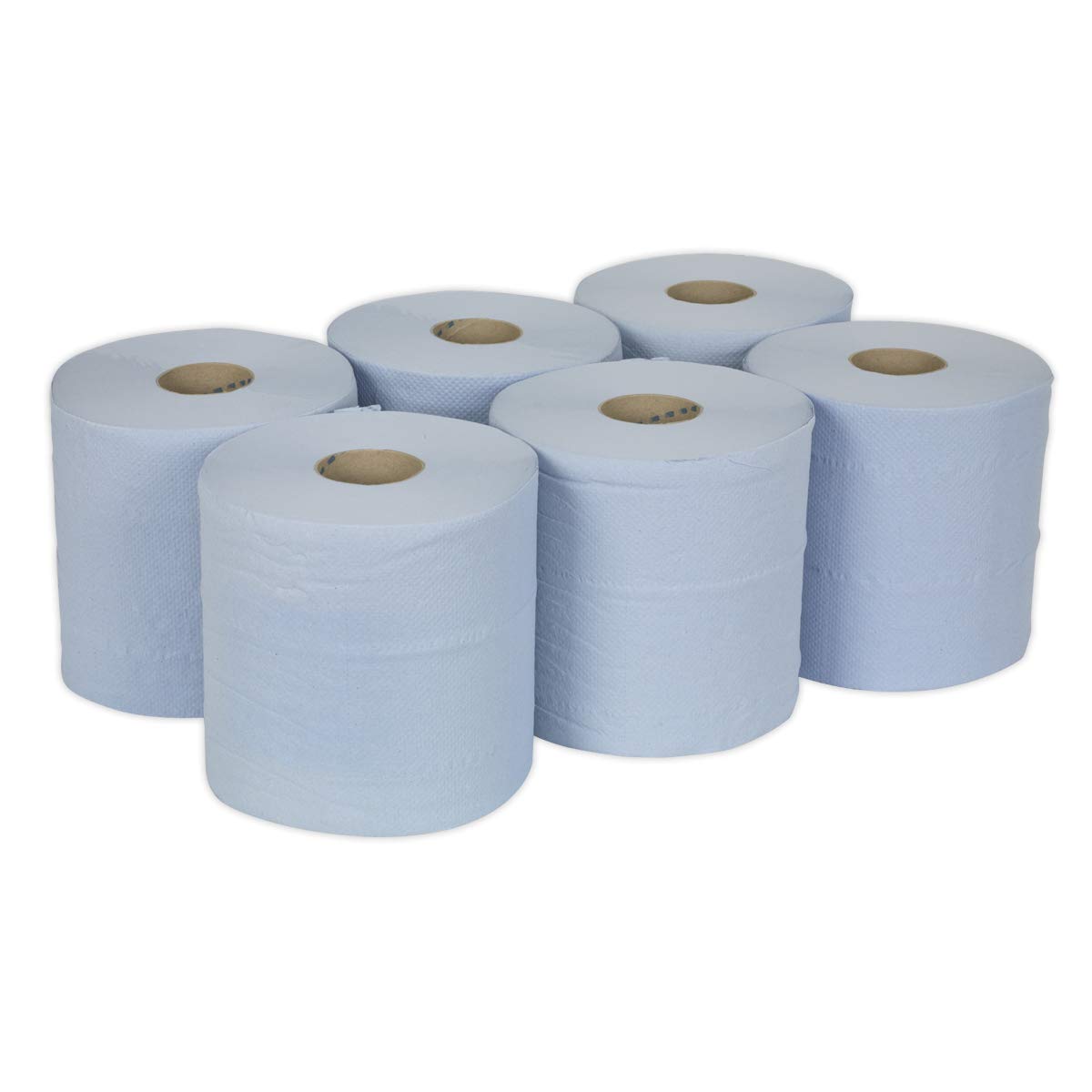 Sealey BLU150 Paper Roll Blue 2-Ply Embossed 150m Pack of 6