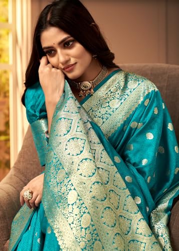 Image of C J Enterprise Women's Banarasi Saree Pure Kanjivaram Style Silk Saree With Blouse Piece for Wedding (Pari 121)