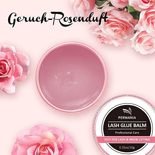 7. Bild von PERMANIA Wimpernlifting Kleber, Wimpern Kleber für Wimpernlifting, Wimpernlifting Zubehör, Lash Lifting Glue Balm Rosenduft, Schnell Trocknend, mit Kleinem Pinsel -10g