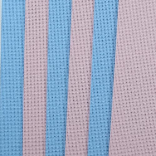 Image of KCS 4 /6 pc of 12 inch x 18 inch(30cmx45cm) 18CT Counted Cotton Aida Cloth Cross Stitch Fabric (6 pc, Light Blue+Pink)