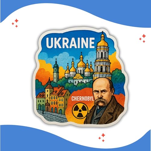 Image of Zesta Wooden Fridge Magnets Set | Refrigerator Decor Magnets for Kitchen | India Souvenir Fridge Magnet Collection | Wooden Magnet for Fridge Door Decoration (Ukraine)
