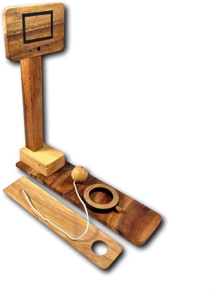 Labor Day Tabletop Basketball– Wooden Mini Hoop Toss for Indoor & Outdoor Fun, Party Bar for Adults & Kids, Portable Skill Challenge for Backyard