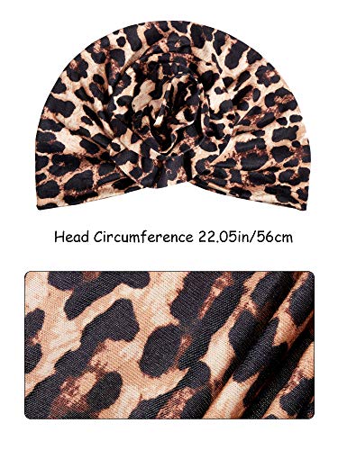 Syhood 9 Pieces African Turban Cap Flower Pattern Headwrap Elastic Knot Pre-Tied Bonnet Beanie Hat For Women Colorful #TOP1