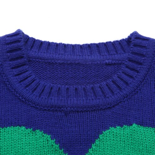 Richie House Girls' Pull Sweater with Heart Artwork Intarsia in Front RH11714