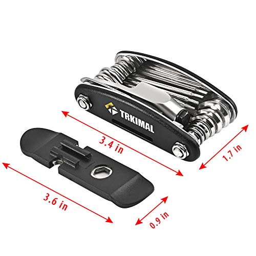 Trkimal 18 in 1 Multi-Function Bike Cycling Repair Tool Kit - Slotted Screwdriver, Phillips Screwdriver, Hex Key Wrench, Universal Chain Breaker, spoke wrench, with 1 pcs Bicycle Tire Pry Bars etc.
