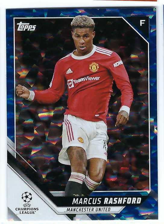 MARCUS RASHFORD 2021-22 Topps UEFA Champions League Soccer #156 BLUE ICY FOIL PARALLEL Card #02 of only 99 Made! England Manchester United