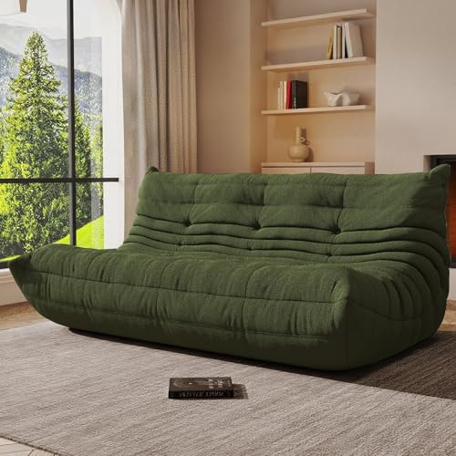 Image of Giant Bean Bag Chair, Oversized Cloud Soft Memory Foam Bean Bag Sofa, Vacuum Compressed No Assembly Comfortable Lounge Couch for Living Room Family Rest Leisure Use(Green, 3-Seater)