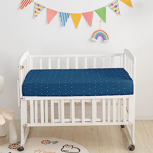 Image of 3pcs Nursery Crib Bedding Set with Comforter, Crib Sheet & Crib Skirt, Watercolor Cat Moon Blue Whale Printed Nursery Bedding for Baby Boys and Girls