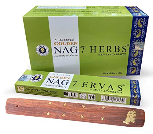 7 Erbe Incenso Vijayshree Golden Nag 15 g NUOVA