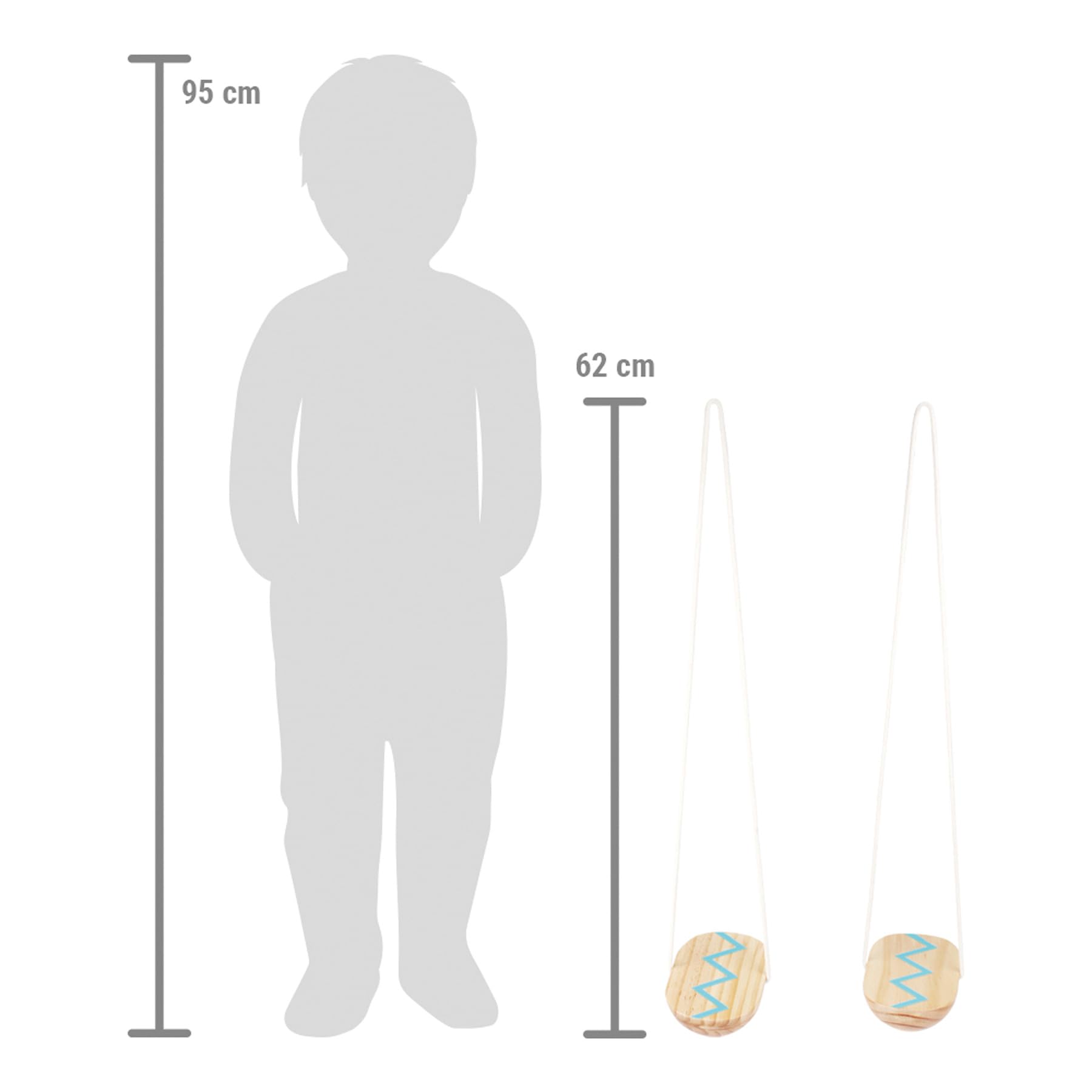 small foot Trampoli in legno per bambini "Active", con altezza regolabile, attrezzo sportivo dai 4 anni in su, 12497