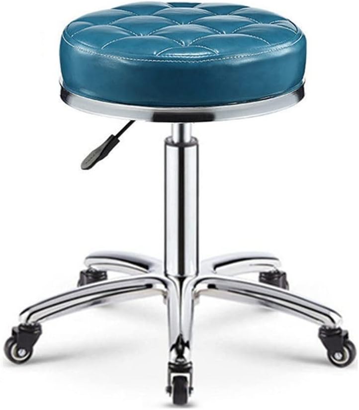Rotating Low Stool Rolling Stool with Wheels, Pneumatic Mechanic Stool, Adjustable Garage Shop Roller Seat, Round Movable Low Height Rolling Chair
