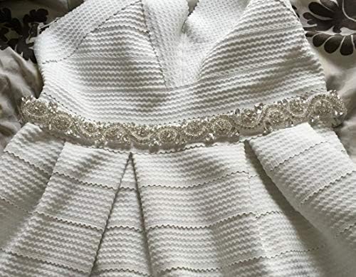 Miniatura 2 de XINFANGXIU Cinturón de cristal con diamantes de imitación cosido, apliques de 1 yarda, apliques de novia con cuentas brillantes, elegante para