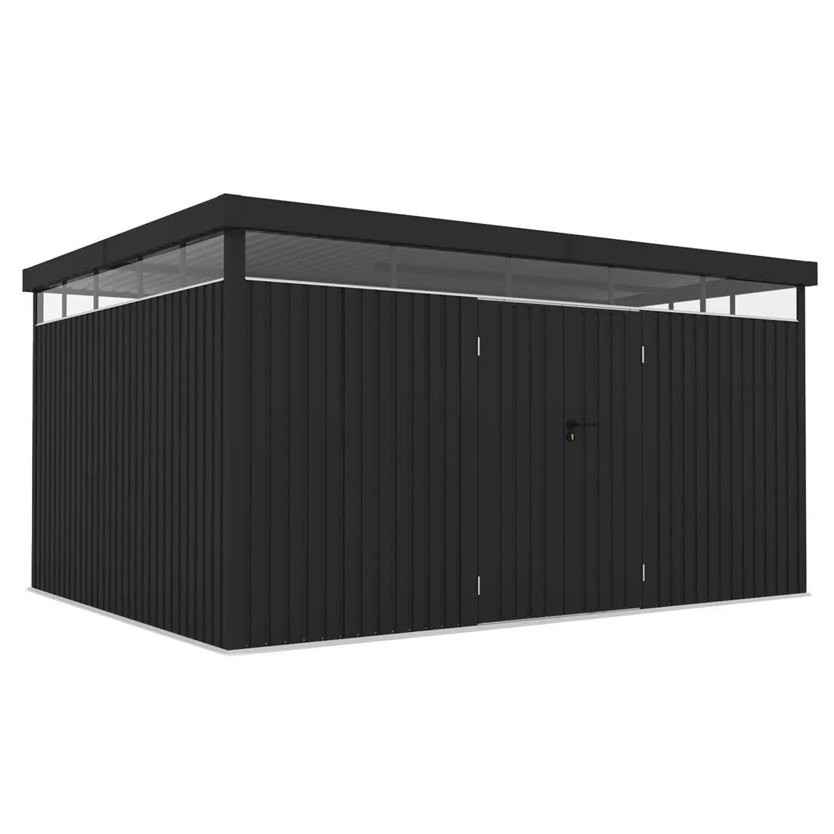 XXL Metall Gartenhaus Lyon 396x294x220 cm, 12 m² Geräteschuppen Fahrradgarage Gerätehaus anthrazit für Fahrräder Geräte Werkzeug