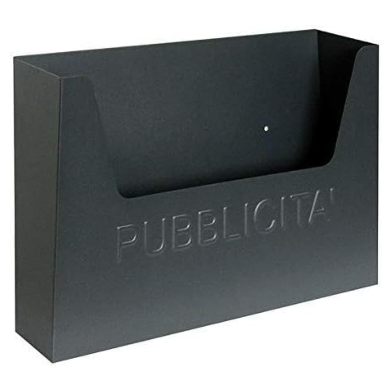 LoviStore Cassetta Postale Porta Pubblicità Antracite per Esterno in Ferro Battuto Verniciata Condominio Nero Made in Italy Posta Parete Giornali Offerte Casa Pubblicita Cestino 34x24x7 cm