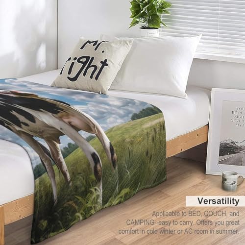 Couverture polaire vache lit lavable machine tissu peluche flannel