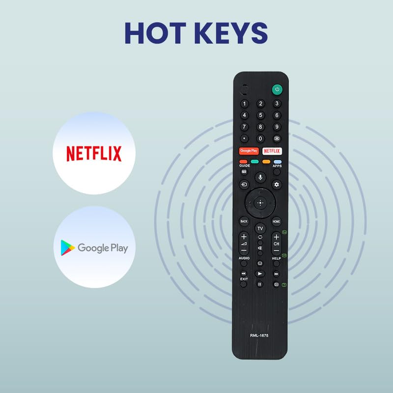 Image of Sony Bravia TV Remote Compatible with Smart LED OLED UHD 4K TV Models RMF-TX500P RMF-TX500E, Non-Voice Replacement Remote Control, Black, LED 427 NVC