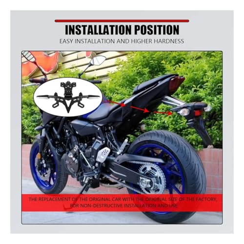 Support de plaque d'immatriculation MT-07 et FZ-07 accessoire moto noir