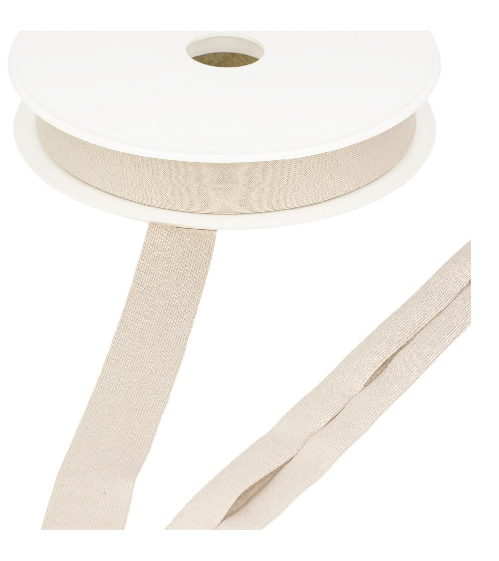 Biais jersey extensible lin 20mm pour réparer une encolure déformée et détendue